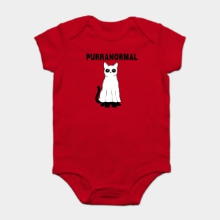 Purranormal Paranormal Spooky Cat Ghost Halloween Baby Bodysuit